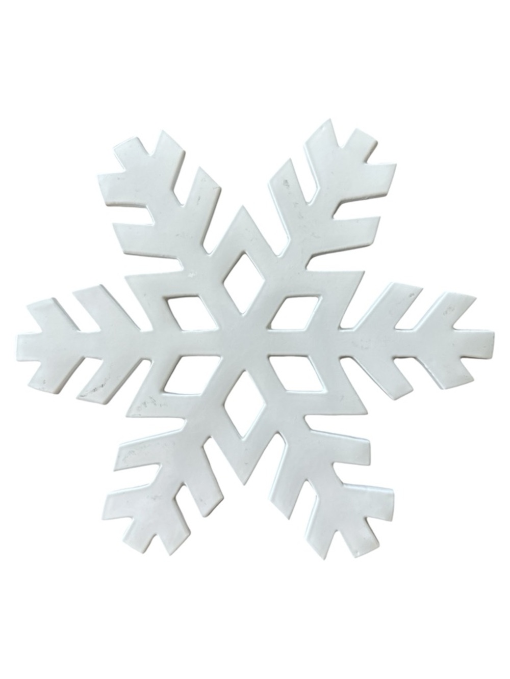 Crate&Barrel White Snowflake Trivet Christmas Holiday Winter Festive Decor